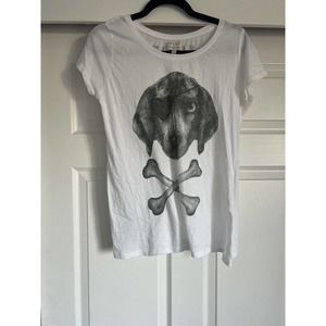 Zara Trafulac Dog Shirt “woof” Size Medium. Unique Eye Patch, Heart